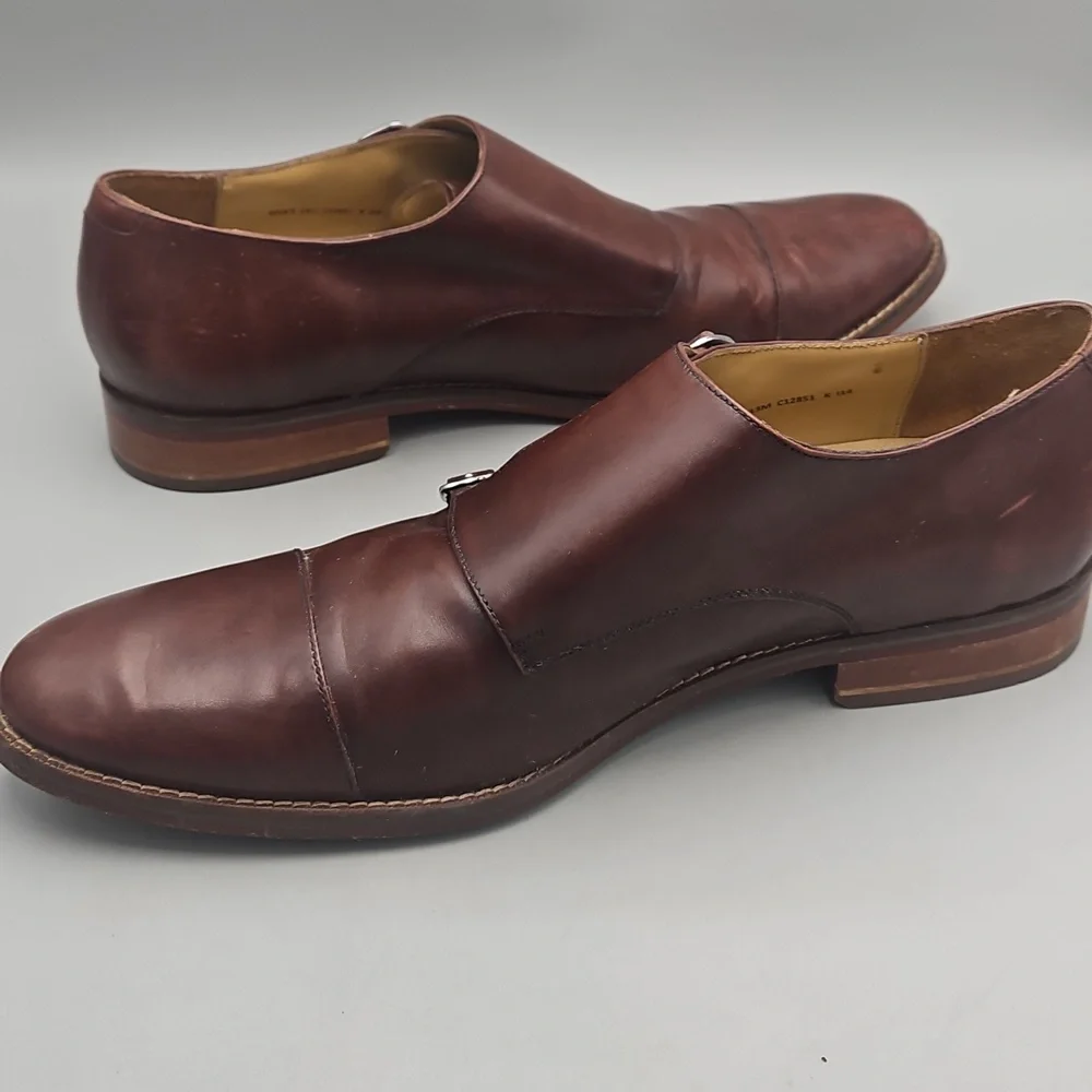 Cole Haan Grand OS Double Monk Strap Oxfords Mens 13 Dark Brown Dress Shoes